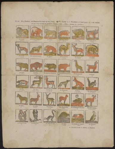 Ziet, Kinderen! veel Dieren en hun naam op deze Prent (Nº 18)