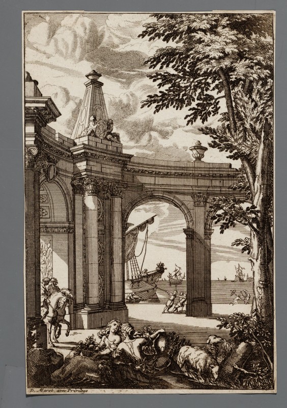 Ornamentprent. Nouveaux Lieure de Paysages.