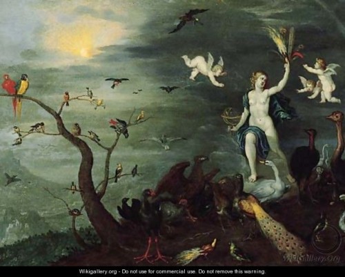 Triomf van de Wetenschap - vrouw met vogels