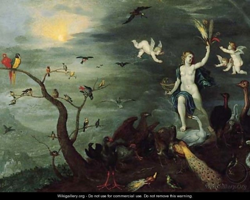 Triomf van de Wetenschap - vrouw met vogels