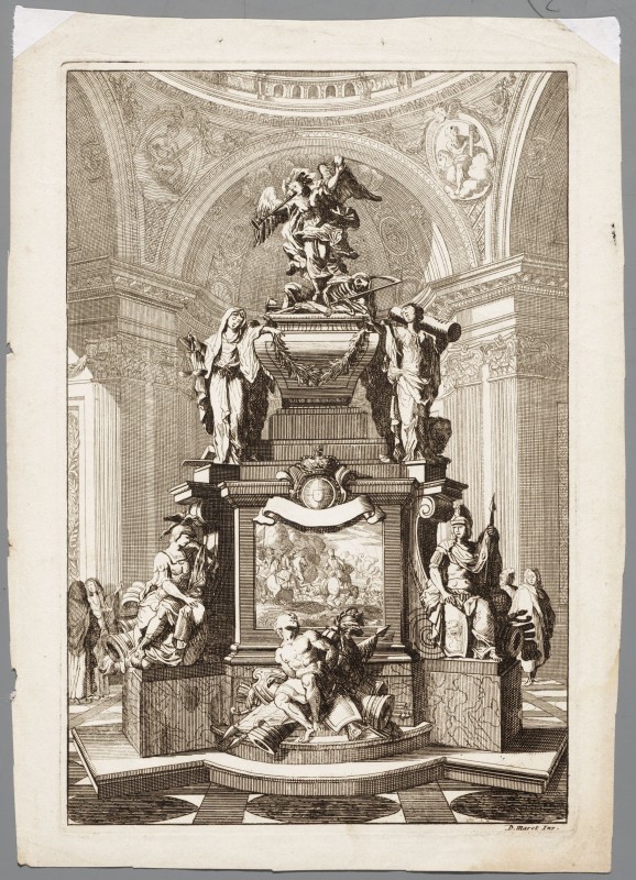 Ornamentprent. Premier Livre de Tombeaux et Mozoles. Titelblad (kopie).