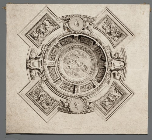 Ornamentprent. Cahier de Plafonds, Cheminées, Chapiteaux, Rosaces.