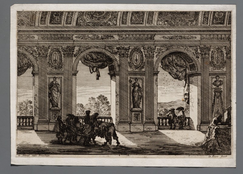Ornamentprent. Pièce isolé. Galerie à arcades.
