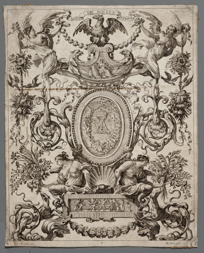 Ornamentprent. Livre De Diverses Grotesques, Peintes Dans Le Cabinet De La Reine Régente, Au Palais Royal.