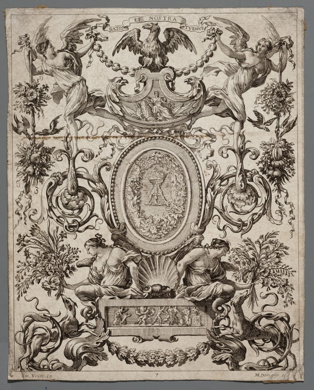 Ornamentprent. Livre De Diverses Grotesques, Peintes Dans Le Cabinet De La Reine Régente, Au Palais Royal.