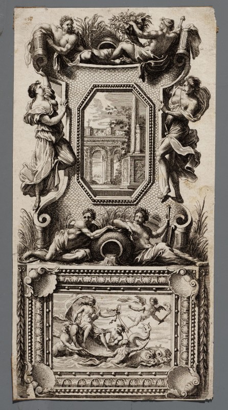 Ornamentprent. Livre de diverses grotesques, peintes dans le Cabinet de la Reine Régente, au Palais Royal (kopie).