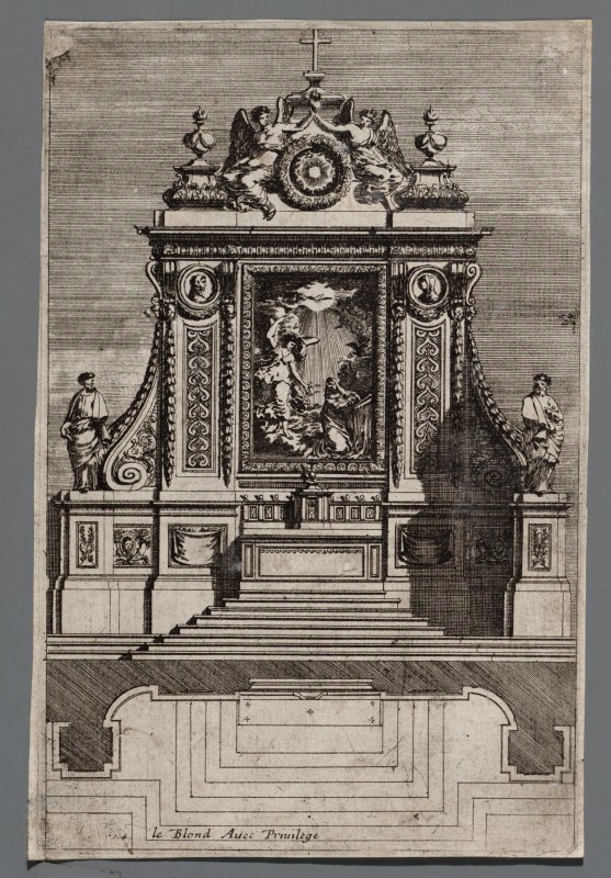 Ornamentprent. Retables d'autels avec leurs plans.