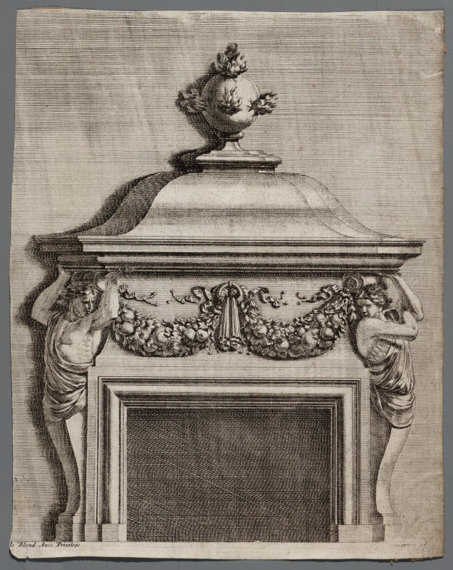 Ornamentprent. Ensemble de quatre cheminées.