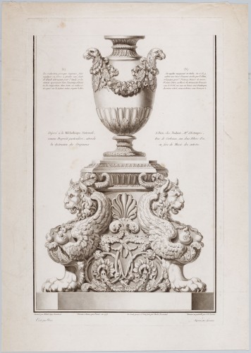 Ornamentprent. Candélabre, composé de Michel-Ange Buonaroti (2).