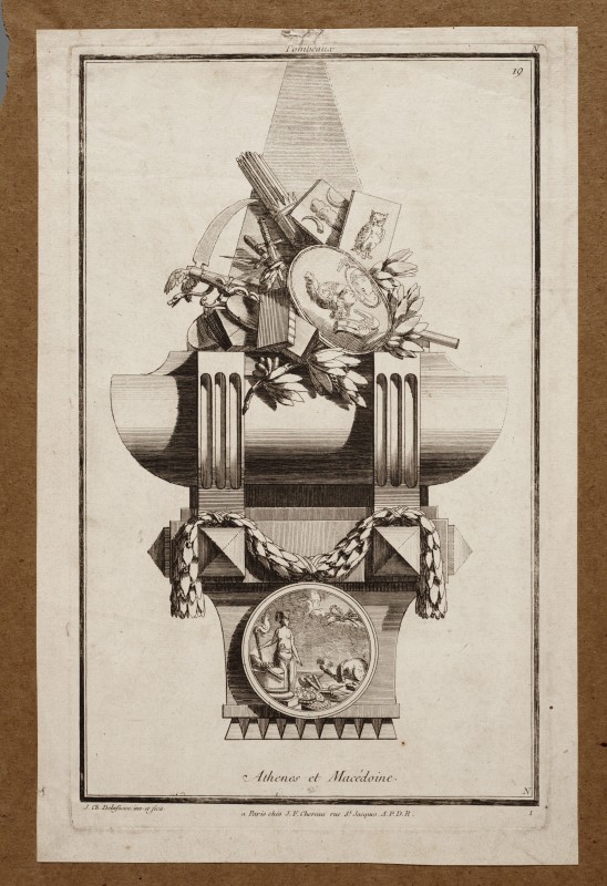 Ornamentprent. Nouvelle Iconologie Historique. Tombeaux. Athenes et Macédoine.