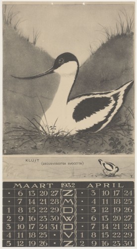 Kalenderblad voor maart en april 1932