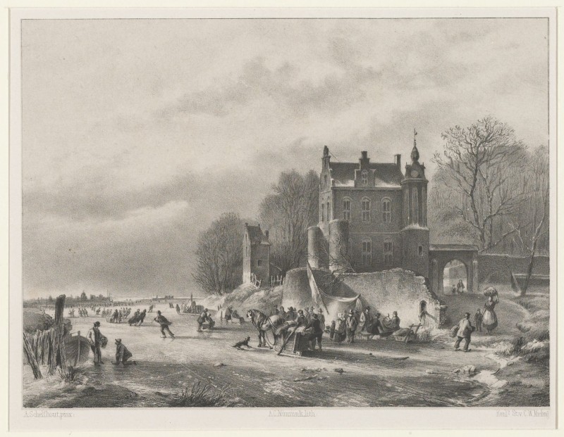 Winterlandschap met kasteel