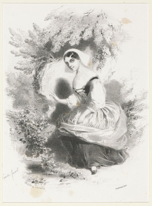 Dame in de natuur