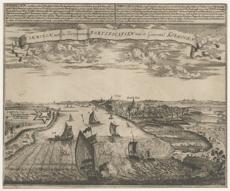 Stadsprent van Nijmegen met de fortificaties van Menno van Coehoorn