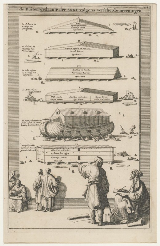 Ark van Noach in zes verschillende gedaantes
