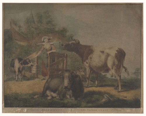 De Hollandsche Melk-koeijen. Les Vaches à lait Hollandaises