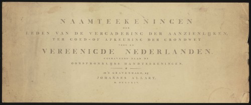 Lijst met ondertekenaars van de stemming over de Grondwet van 1814