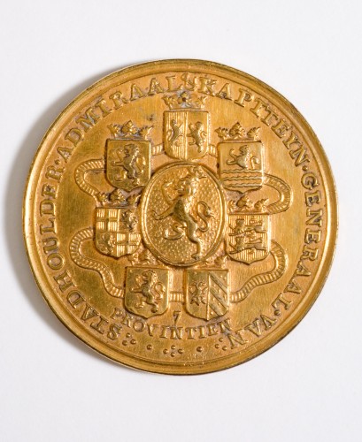 Oranjepenning op het erfstadhouderschap van Willem Carel Hendrik Friso
