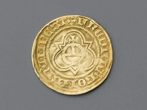 Goudgulden van Franeker met afbeelding van St. Johannes met paaslam