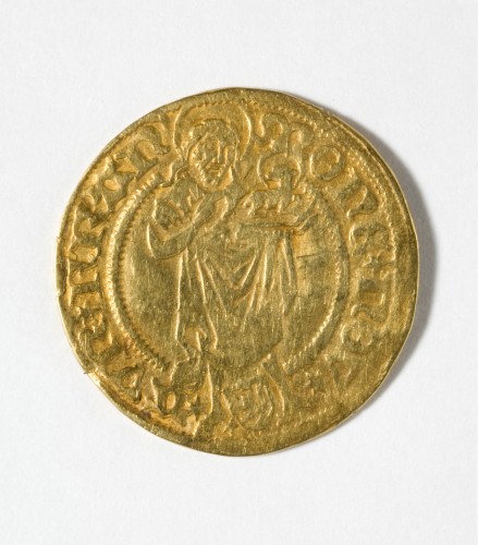 Goudgulden van Franeker met afbeelding van St. Johannes met paaslam