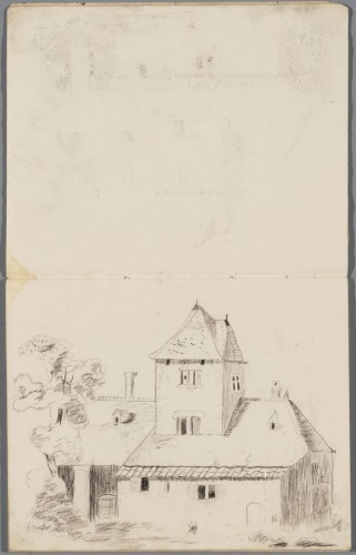 Schrift met schetsen