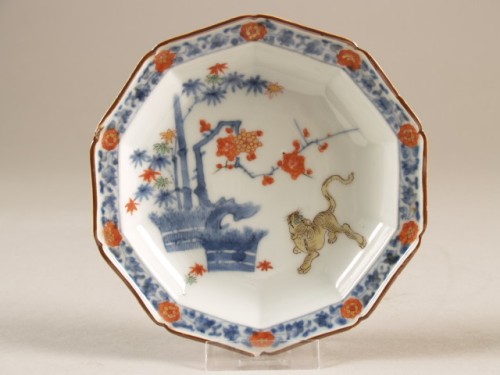 Schoteltje met decor van Tijger in het rietbosje, kakiemon