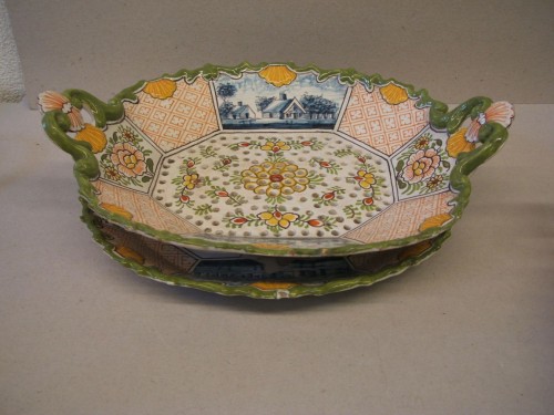 Fruitschaal met landschapsdecor
