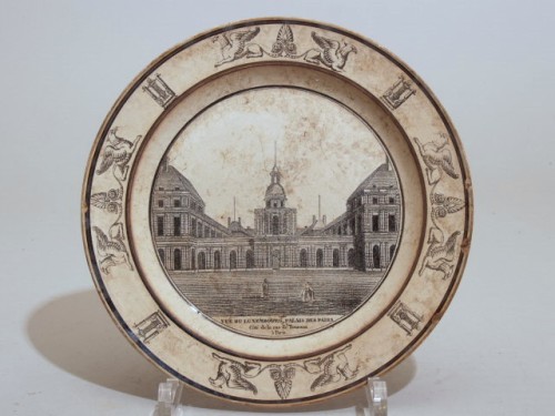 Bord met decor in zwart van Palais de Luxembourg te Parijs