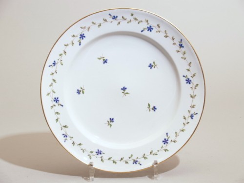 6 borden met polychroom decor van korenbloemen, 6 van 6
