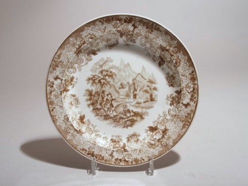 Bord met groenbruin landschapsdecor, decor Montagne