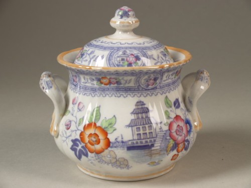 Suikerpot met polychroom chinoiserie decor, decor Ristori