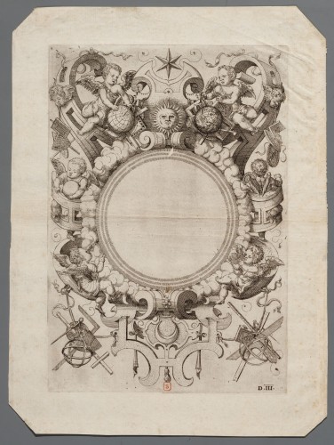 Ornamentprent. Perspectiva Corporum Regularium.