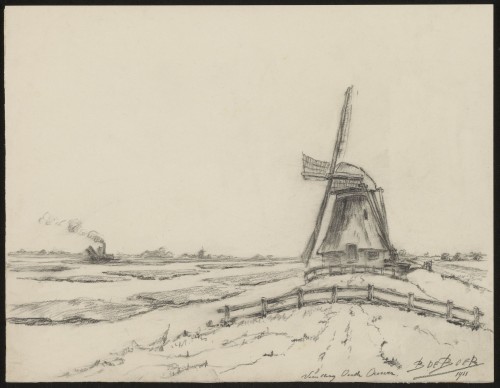 Molen in de veenderij bij de oude Ouwer