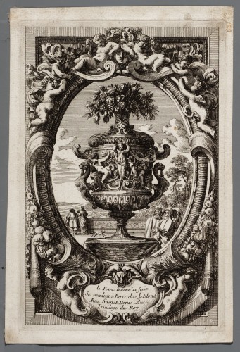 Ornamentprent. Vases et cartouches. Titelblad.