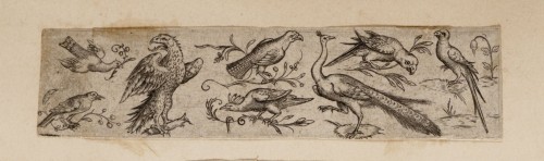 Ornamentprent. Fries met vogels.