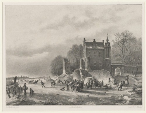 Winterlandschap met kasteel