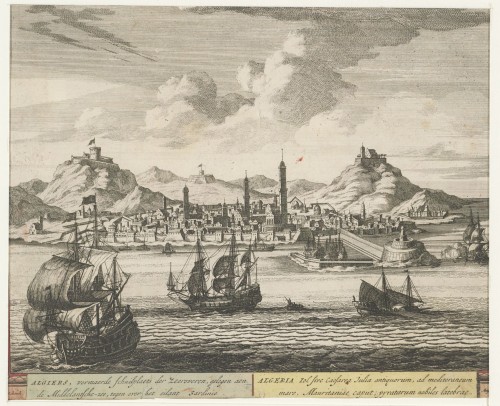 Gezicht op de haven van Algiers