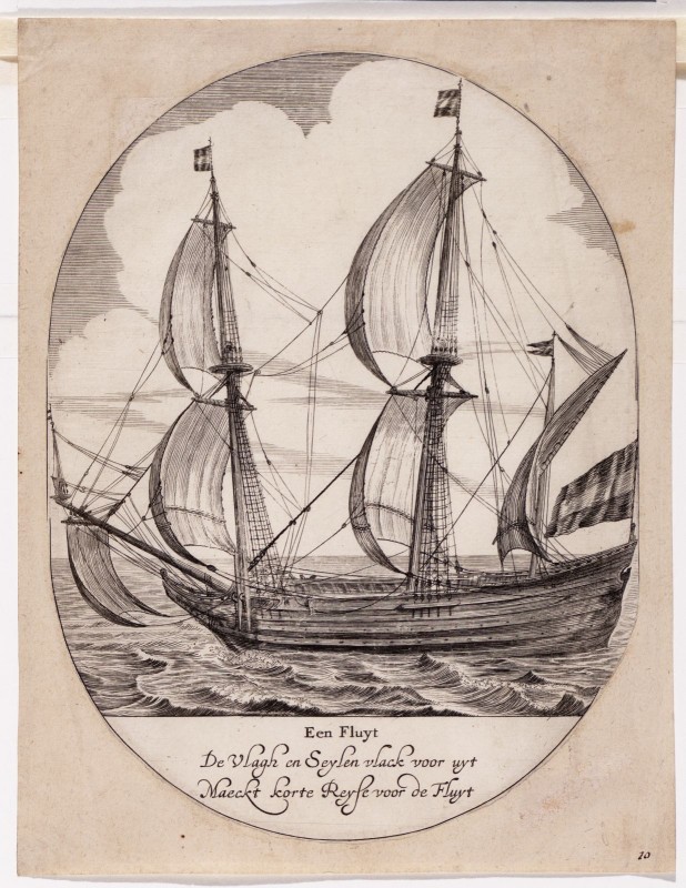 Claes Jansz Visscher de Jonge - Kopergravure. Afbeelding van een fluit.