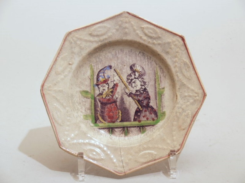 Bord met polychroom decor van Jan Klaassen en Katrien