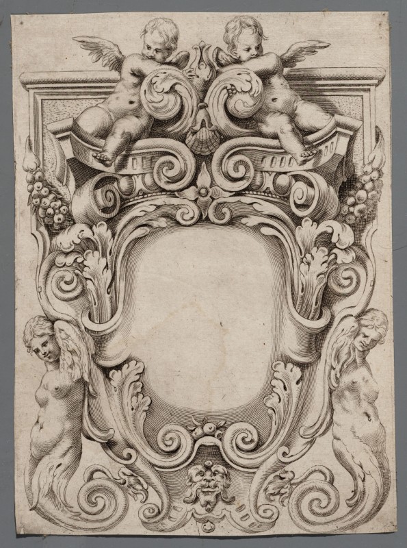 Ornamentprent. Cartouche.