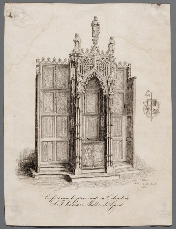 Ornamentprent. Confessional de J.F. Verlinde-Muller.