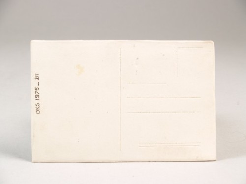 Object in de vorm van een briefkaart met decor aan beide zijden