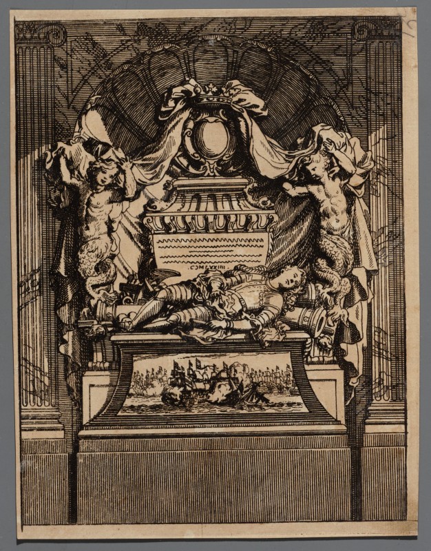 Ornamentprent. Second Liure de Tombeaux et d'Epitaphes.