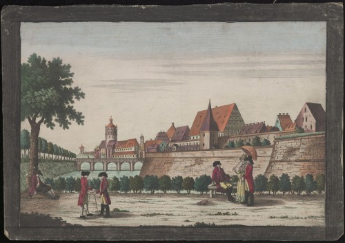 Gezicht op het Bastion Mauritius te Leipzig