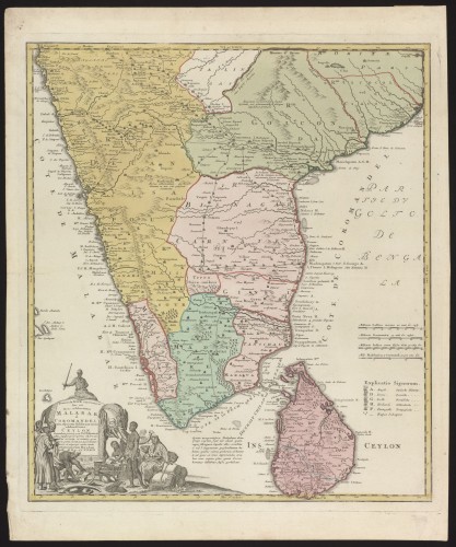 Landkaart van India en Ceylon
