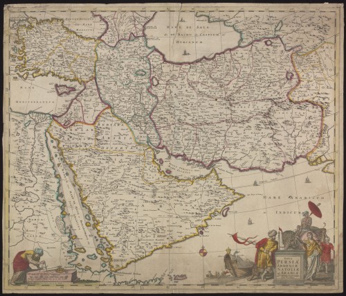 Landkaart van Perzië, Armenië, Anatolië en Arabië