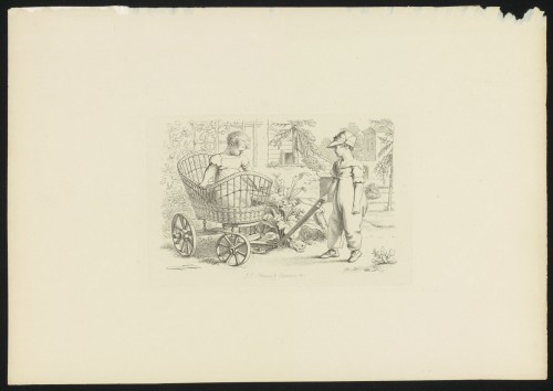 Twee kinderen met een kinderwagen