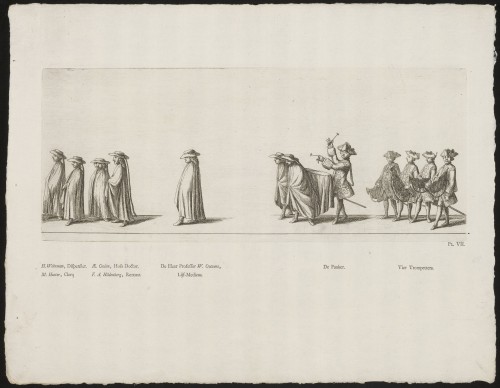 De hofhouding in de begrafenisstoet van prinses Maria Louise, 1765 (Pl. VII)