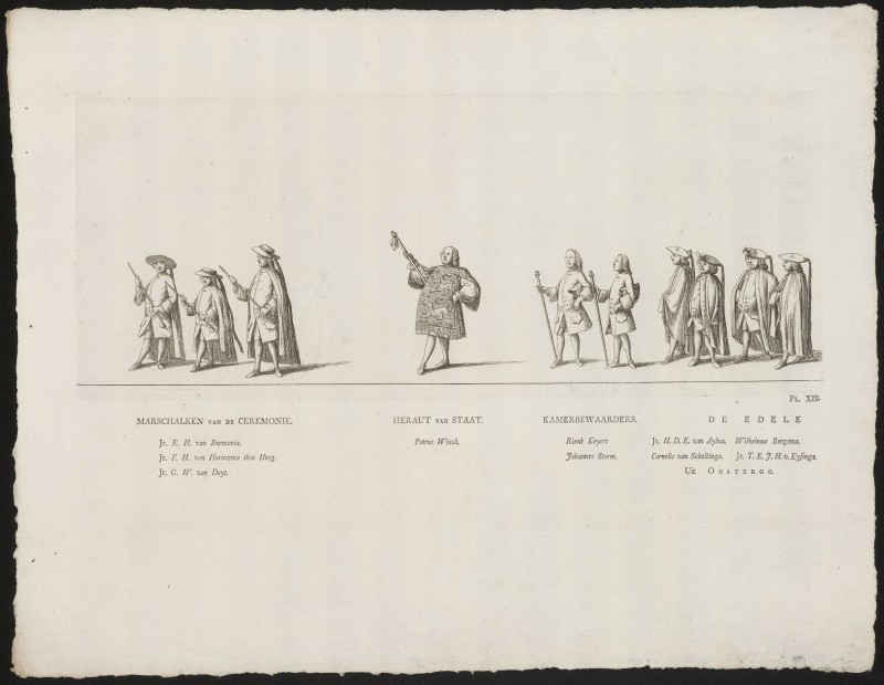 Personen in de begrafenisstoet van prinses Maria Louise, 1765 (Pl. XII)