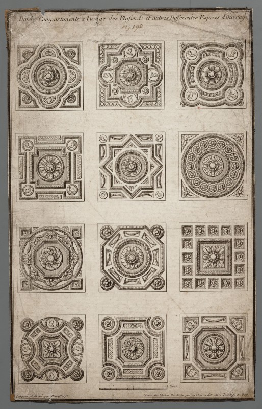 Ornamentprent. Divers Compartiments à l'usage des Plafonds et autres Differentes Especes d'Ouvrage.